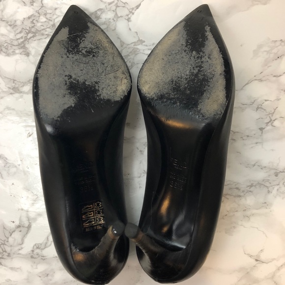 Fendi Black Flamingo Leather Pointed Toe Pumps - Picture 7 of 8